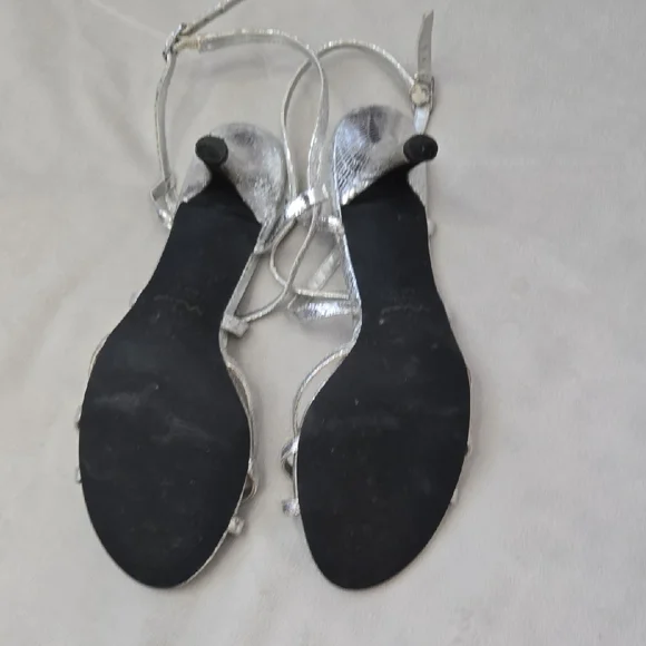 Nina Silver Strappy Heels - Picture 5 of 8